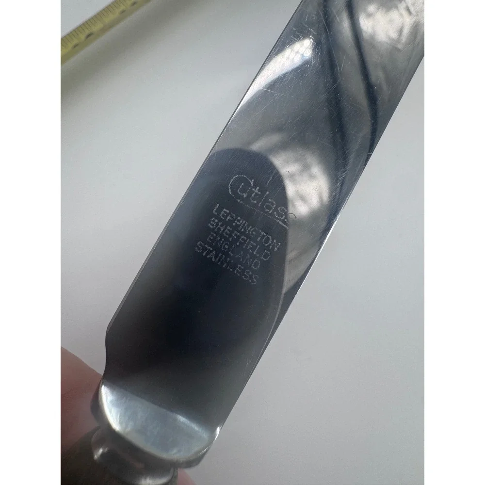 Cutlass Leppington Steak Knife Fork Set 12pc Buffalo Horn Sheffield England Case